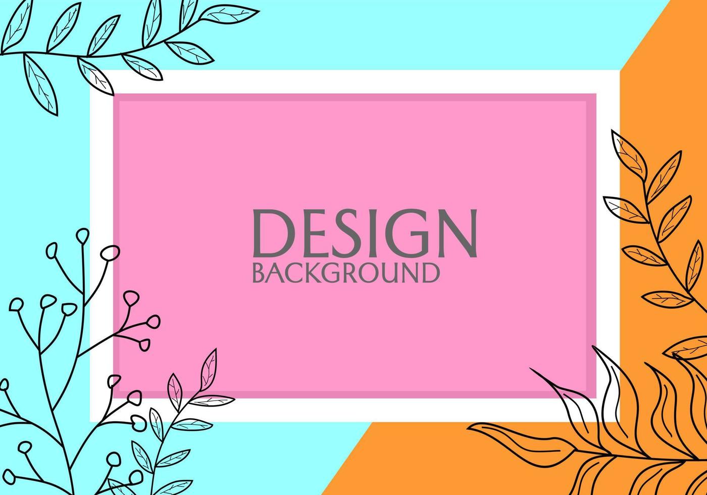 gerahmtes bannerdesign mit handgezeichneten floralen elementen. farbenfrohes abstraktes Design. für Cover, Karten, Poster, Websites vektor