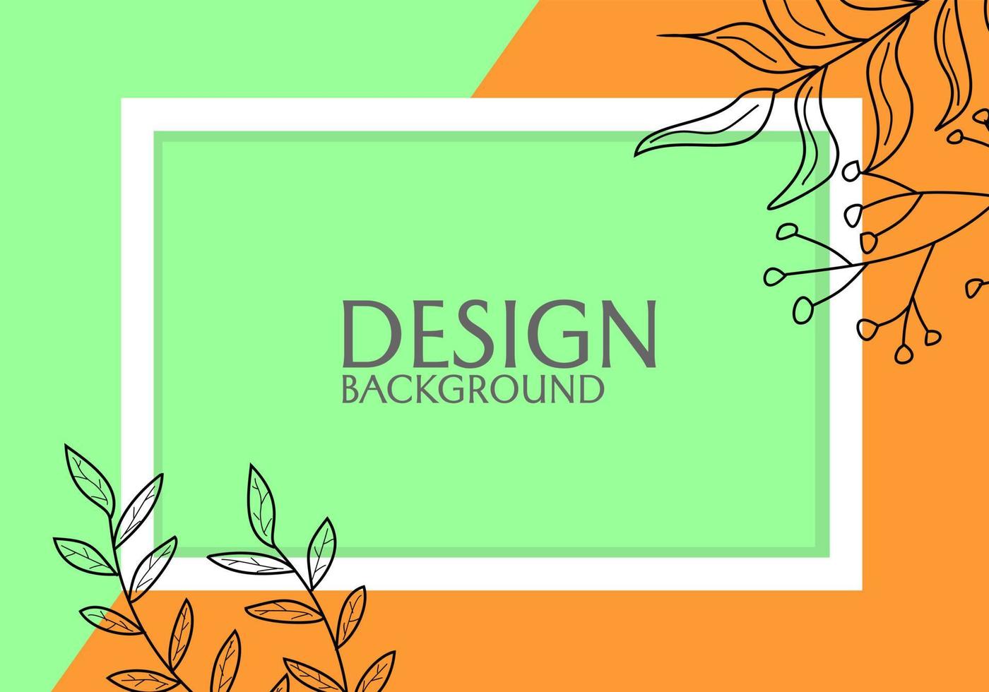 ramformad bannerdesign med handritade bladelement. färgglad abstrakt design. för omslag, kort, affischer, webbplatser vektor