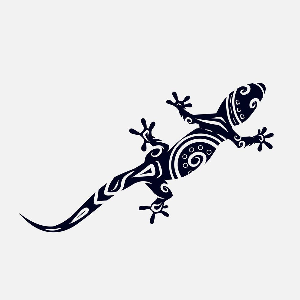 ödla asiatisk indonesisk etnisk linjekonst logotyp. färgglad gecko tribal design med mörk bakgrund. abstrakt vektor illustration. isolerad med marin bakgrund för t-shirt, affisch, kläder, kläder.