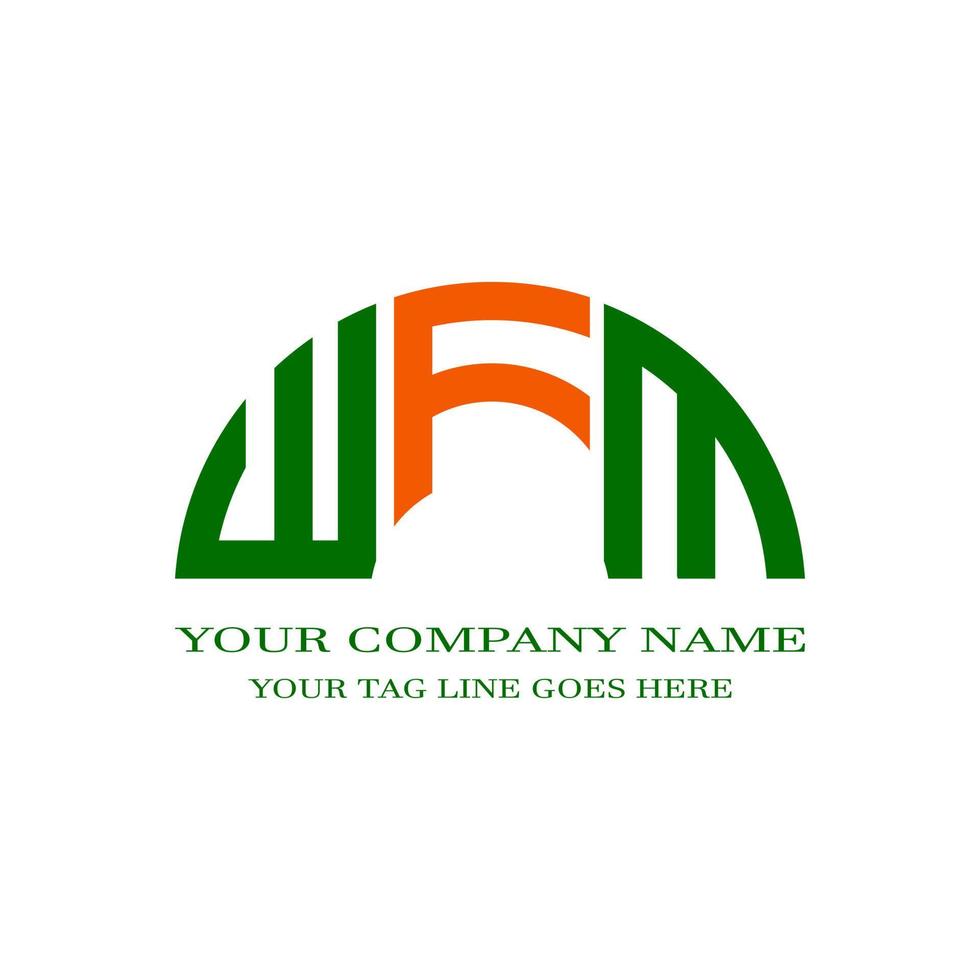 wfm Brief Logo kreatives Design mit Vektorgrafik vektor
