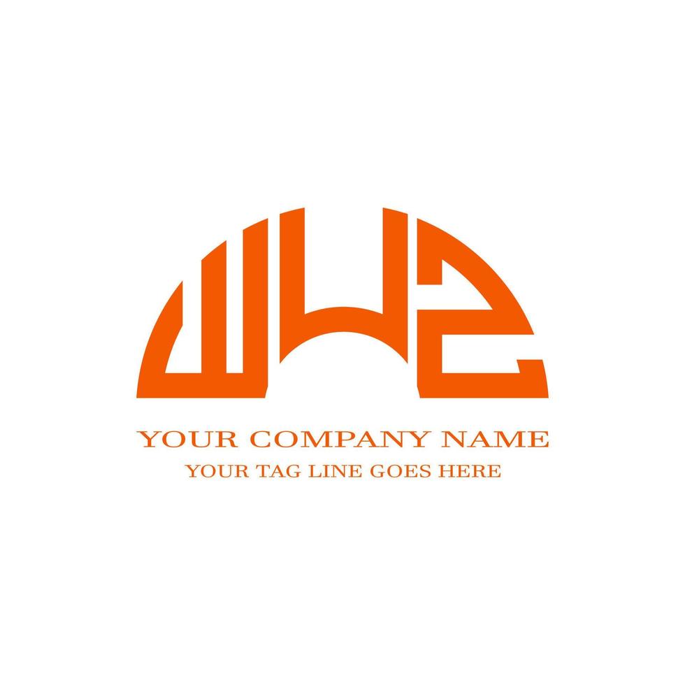 wuz brief logo kreatives design mit vektorgrafik vektor