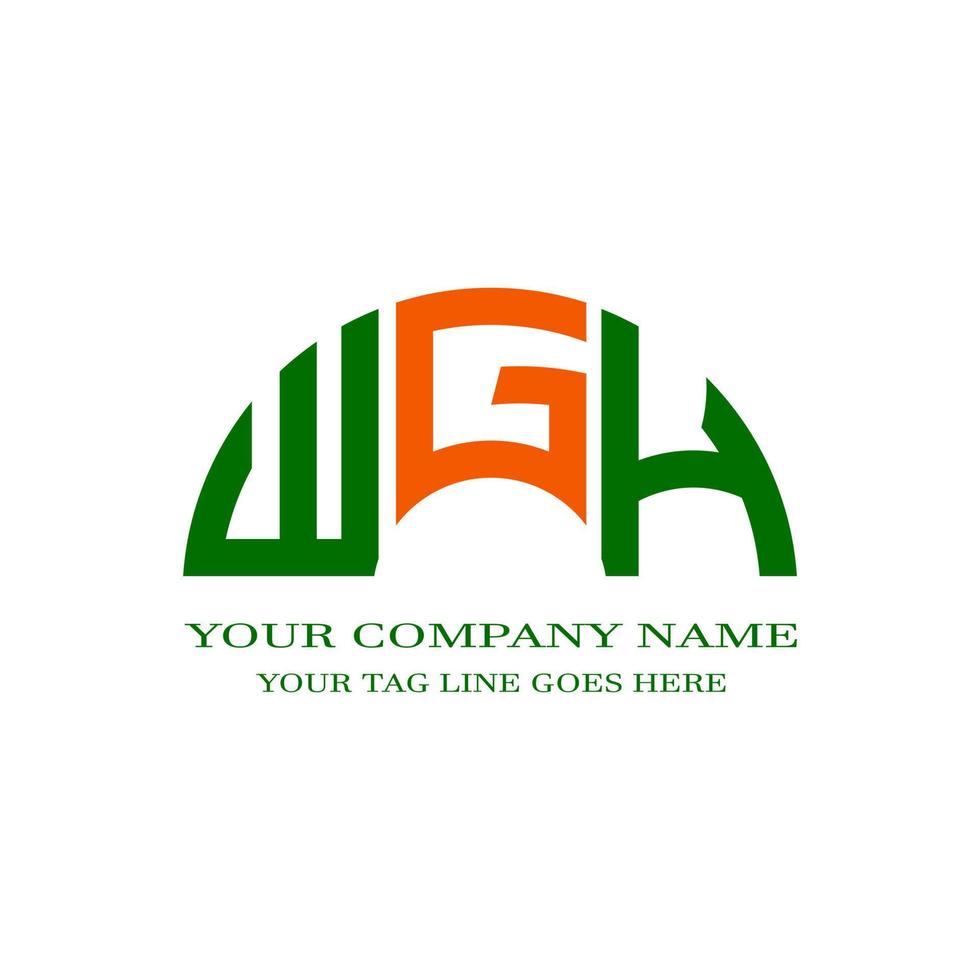 wgh Brief Logo kreatives Design mit Vektorgrafik vektor