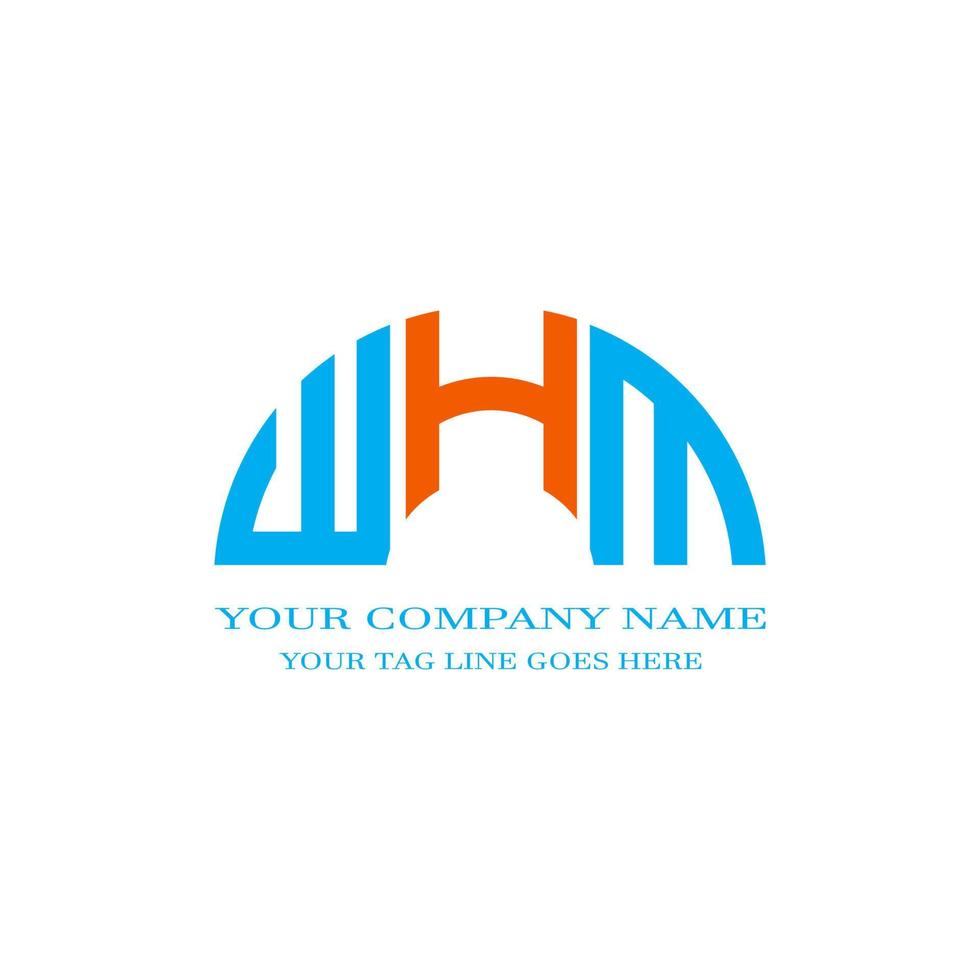 whm Brief Logo kreatives Design mit Vektorgrafik vektor