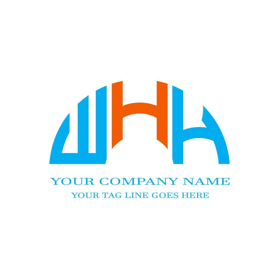 whh Brief Logo kreatives Design mit Vektorgrafik vektor