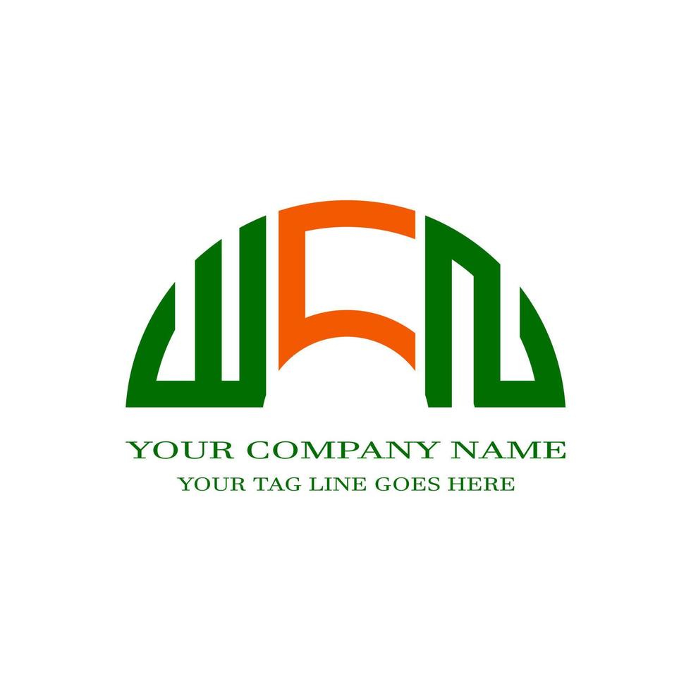 wcn brev logotyp kreativ design med vektorgrafik vektor