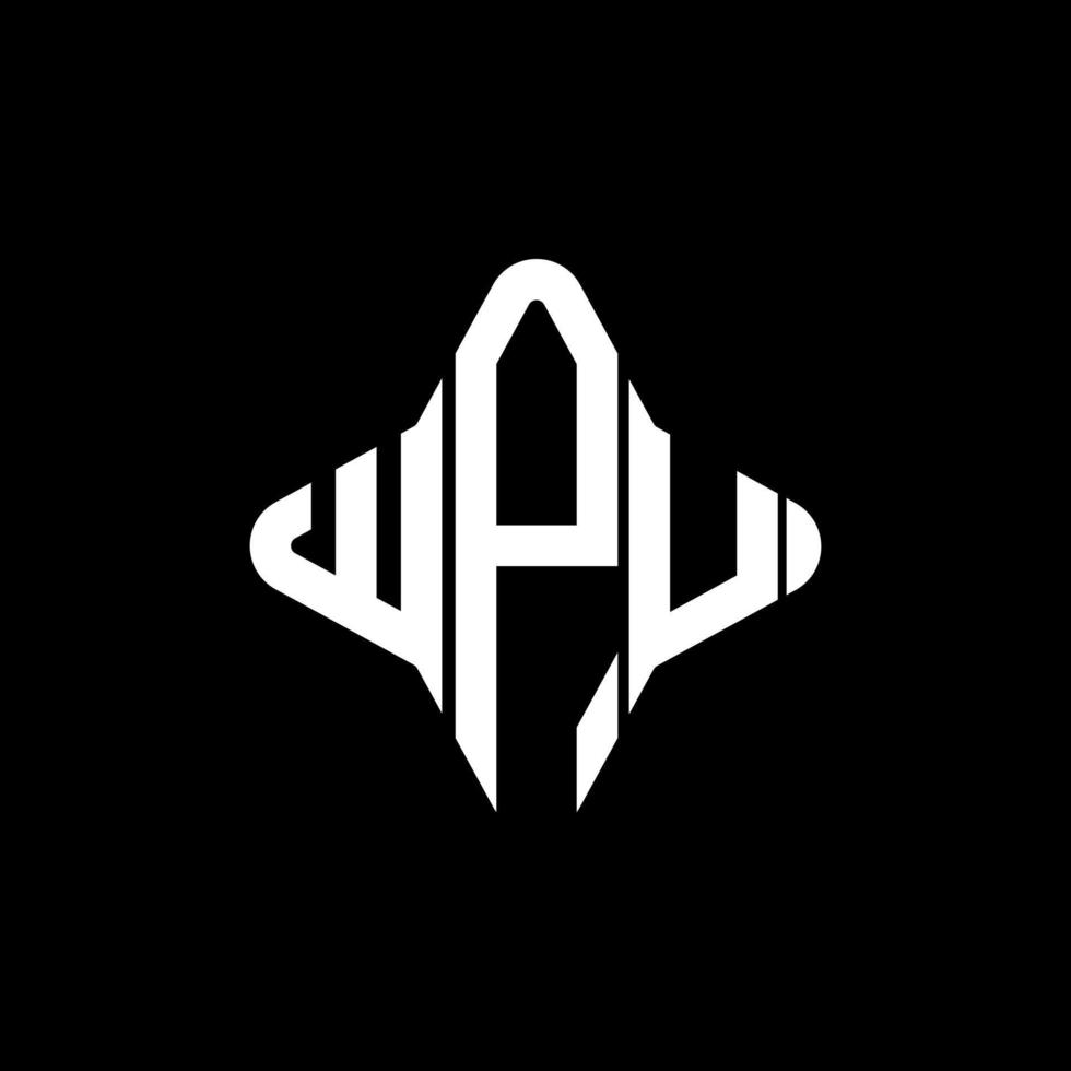 wpu brev logotyp kreativ design med vektorgrafik vektor