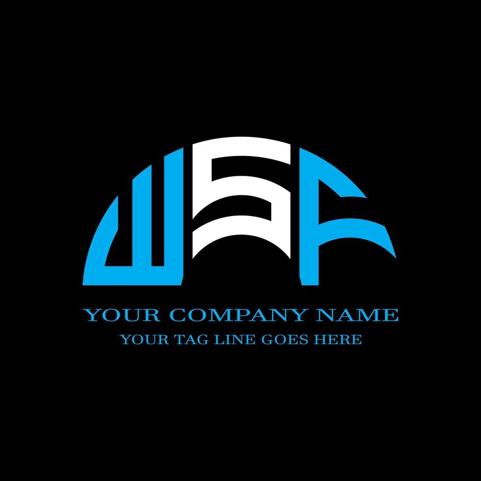 wsf brief logo kreatives design mit vektorgrafik vektor