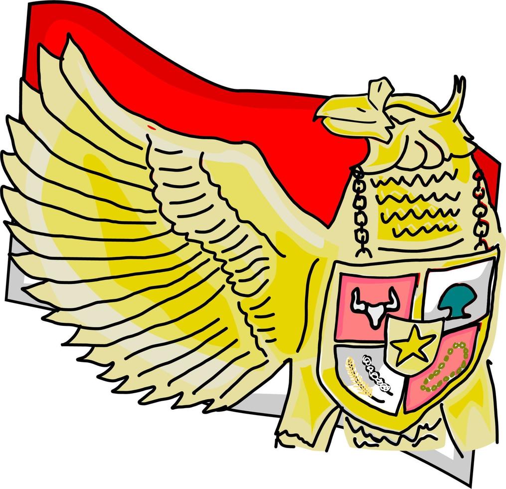 Garuda ist das Symbol des indonesischen Staates. Garuda ist ein Symbol von Pancasila, das die Grundlage des Landes ist. vektor