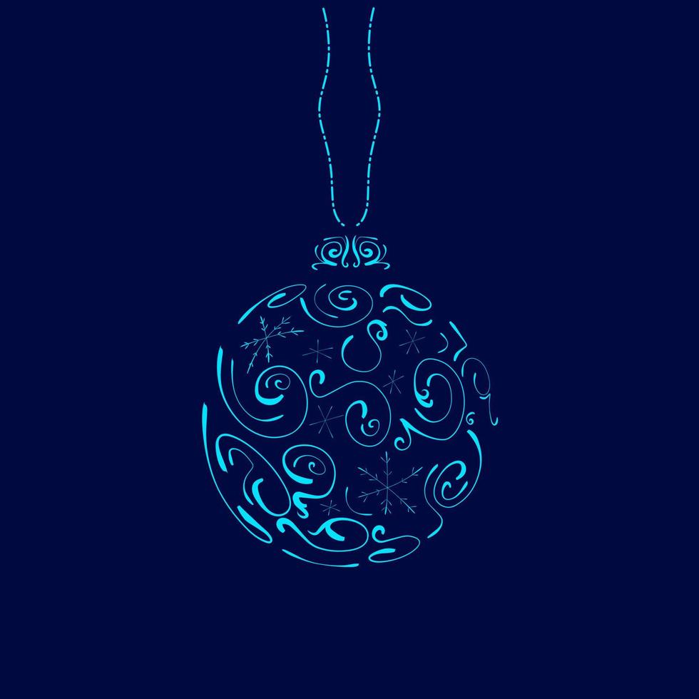 weihnachtsdesigntapete mit weihnachtssymbol im kiefernstil auf dunklem hintergrund. eleganter Ball-Logo-Vektor für Weihnachtsbaum. vektor