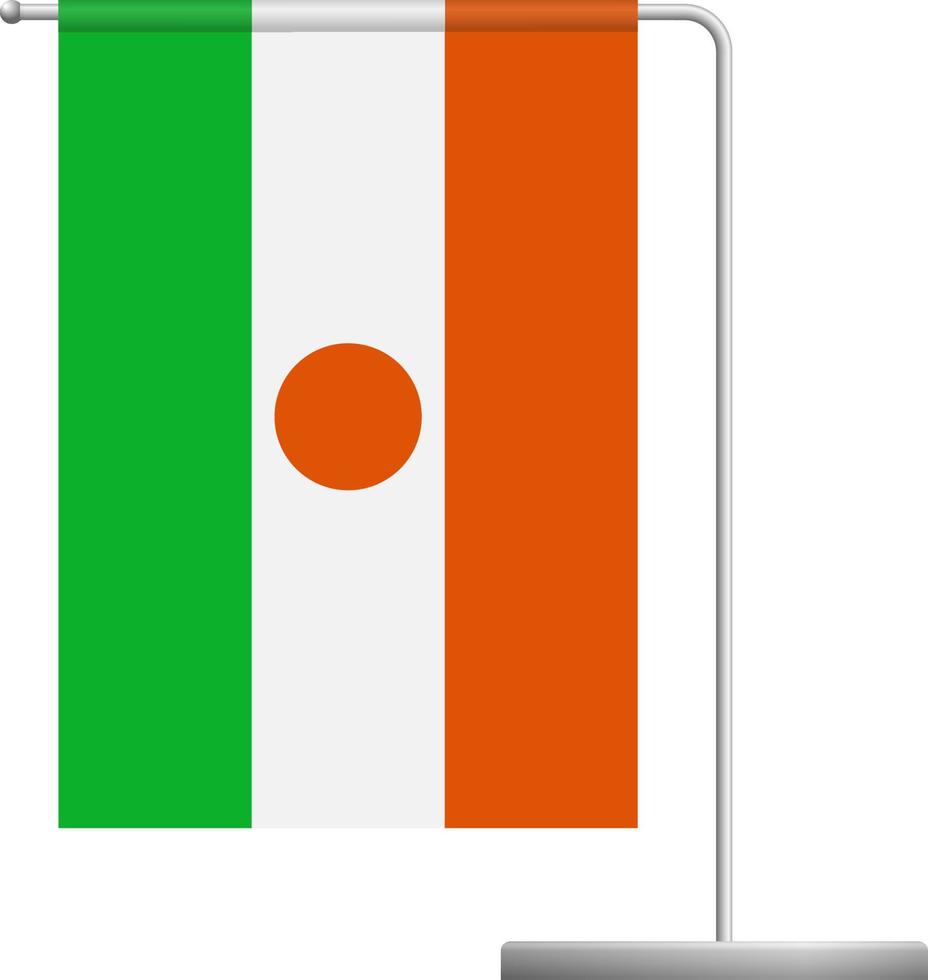 Niger-Flagge auf Pole-Symbol vektor