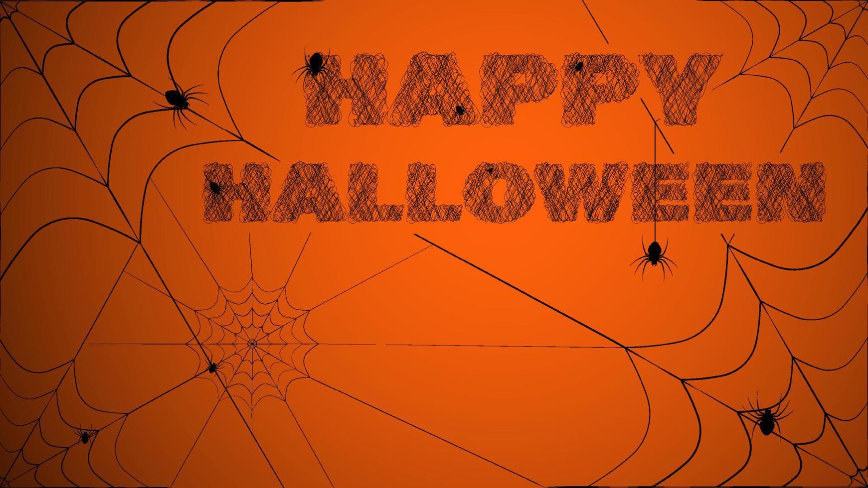 Halloween-Party-Hintergrund. originelle grußkarte mit spidres und web. Vorlage für das Design. Vektor