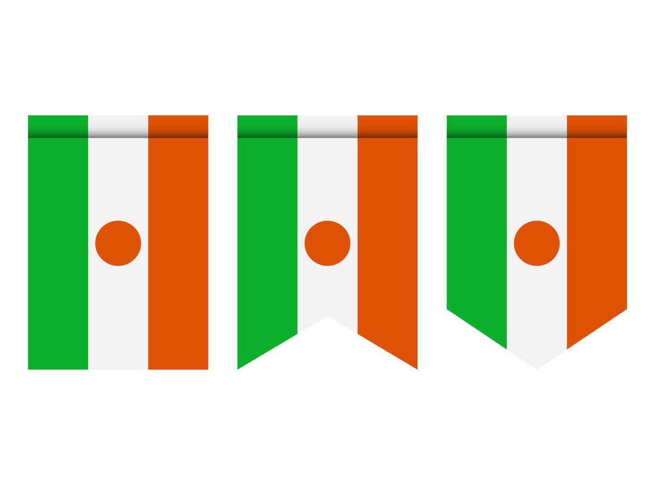 Niger-Flagge oder Wimpel isoliert auf weißem Hintergrund. Wimpel Flaggensymbol. vektor