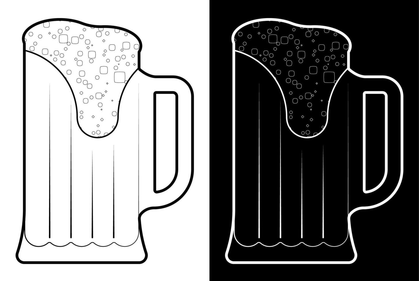 Symbol, Bierkrug mit Schaum. oktoberfest 19. september. alkoholische getränke, urlaub. Vektor auf weißem Hintergrund