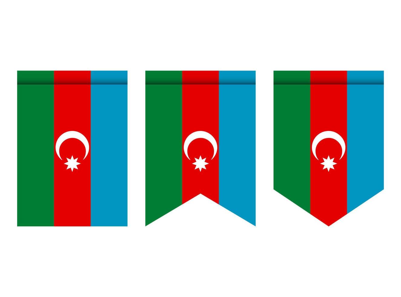 Azerbajdzjan flagga eller vimpel isolerad på vit bakgrund. vimpel flaggikon. vektor