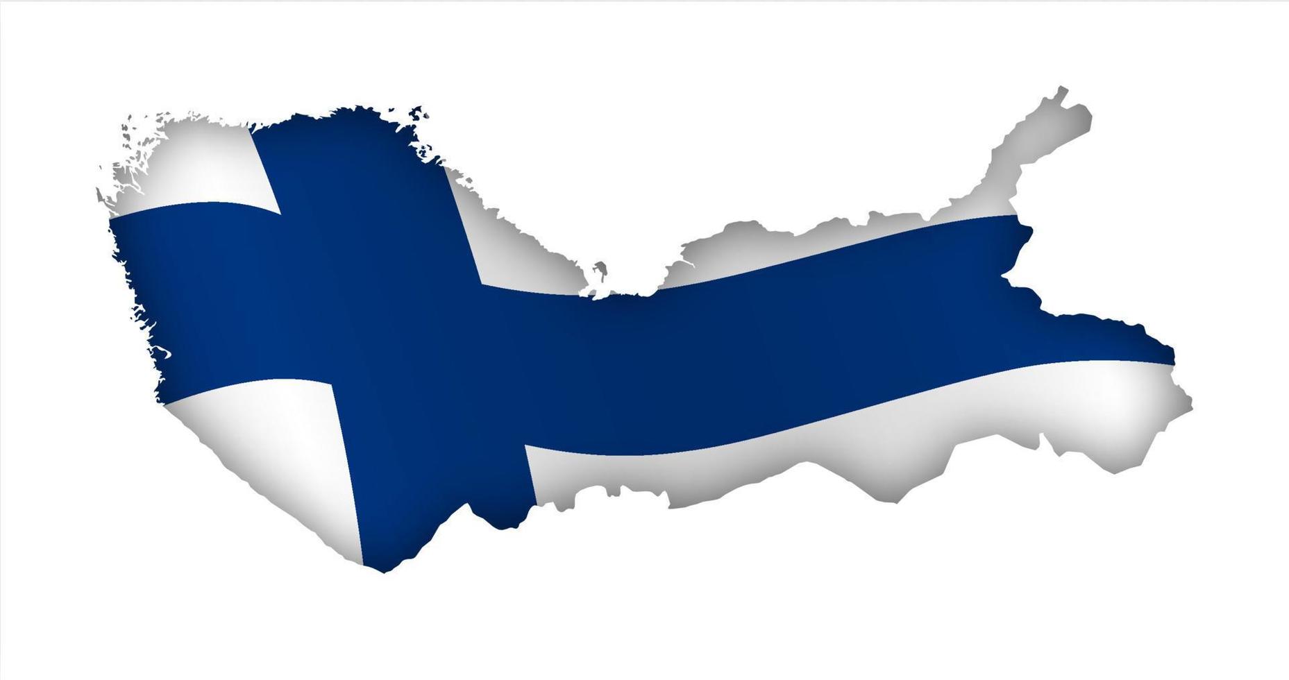 grenzen von finnland in den farben der nationalflagge von finnland. Tag der Unabhängigkeit. Grundlage des festlichen Banners, Layout. Vektor auf weißem Hintergrund