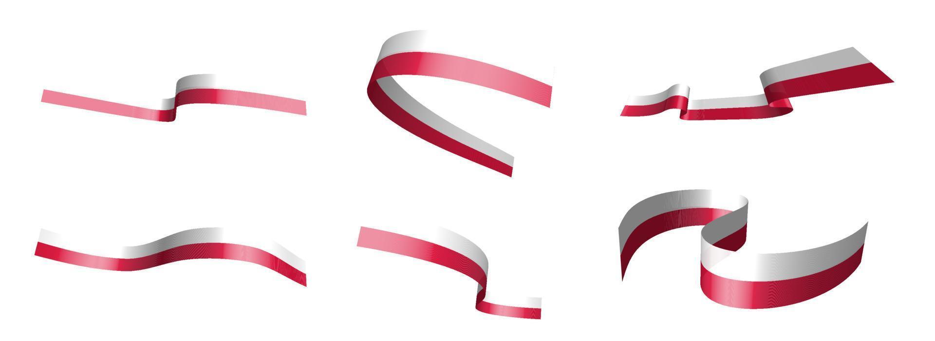 uppsättning semesterband. Polens flagga vajar i vinden. separering i nedre och övre skikt. designelement. vektor på en vit bakgrund