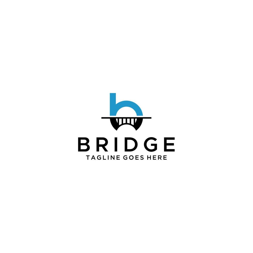 b Buchstabe Anfangsbrücke Symbol Vektor Icon Logo Design