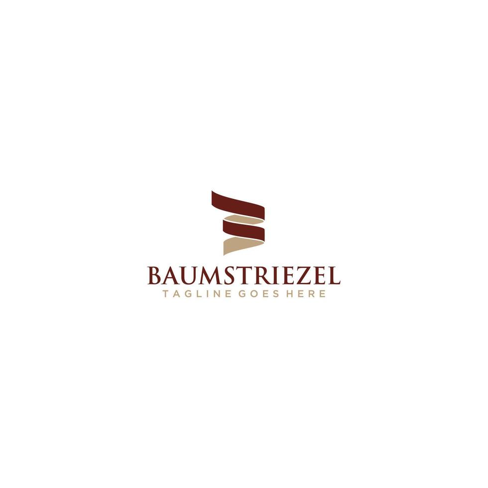 baumstriezel logotyp vektor design.