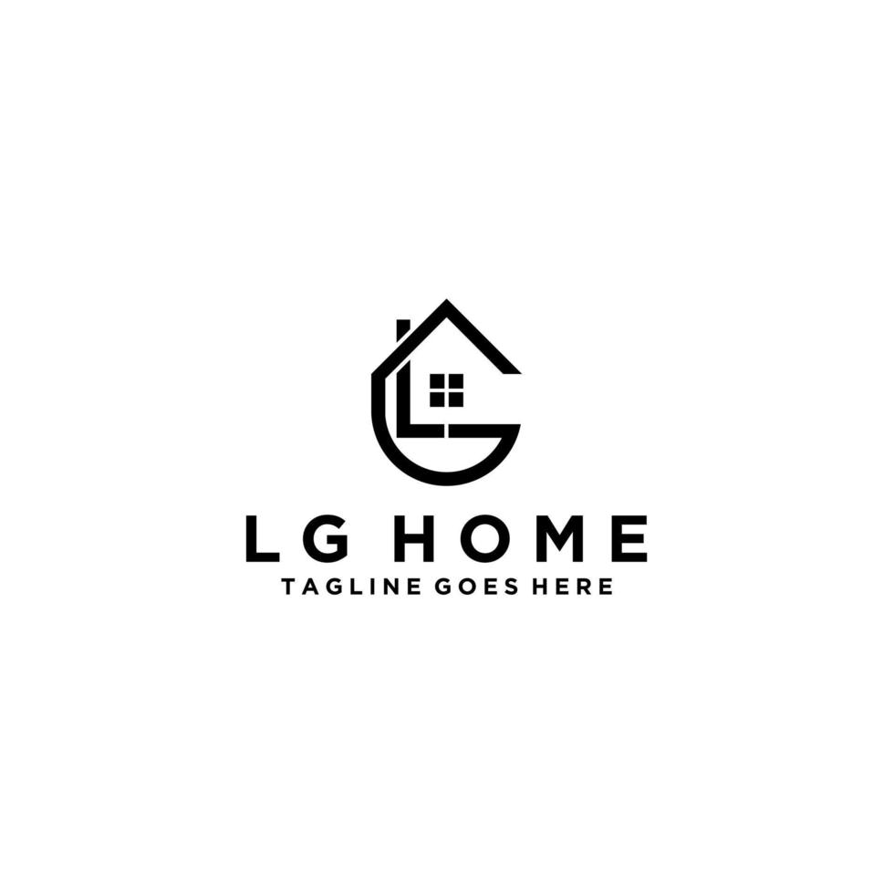 gl, lg home und immobilien logo sign design vorlage vektor