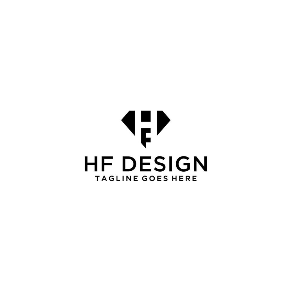 hf, fh första logotypskyltdesign för ditt företag vektor