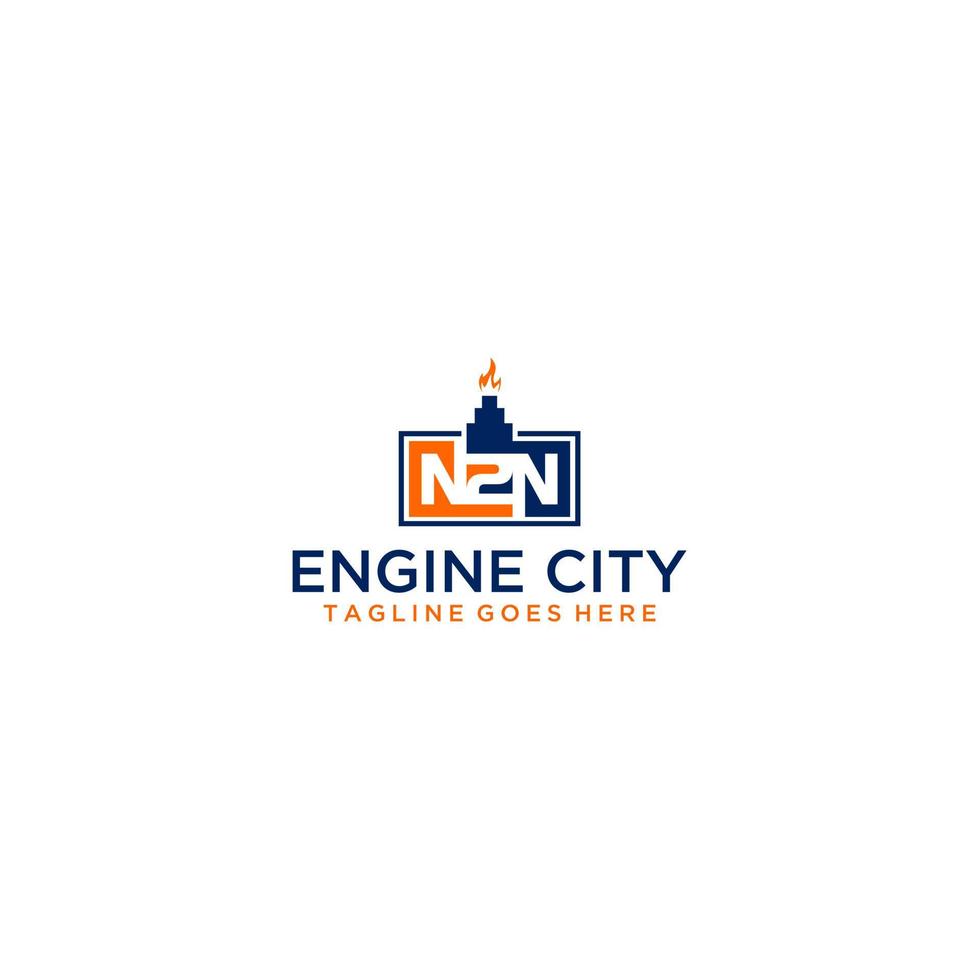 n2n initial stadsteknik logotypdesign vektor