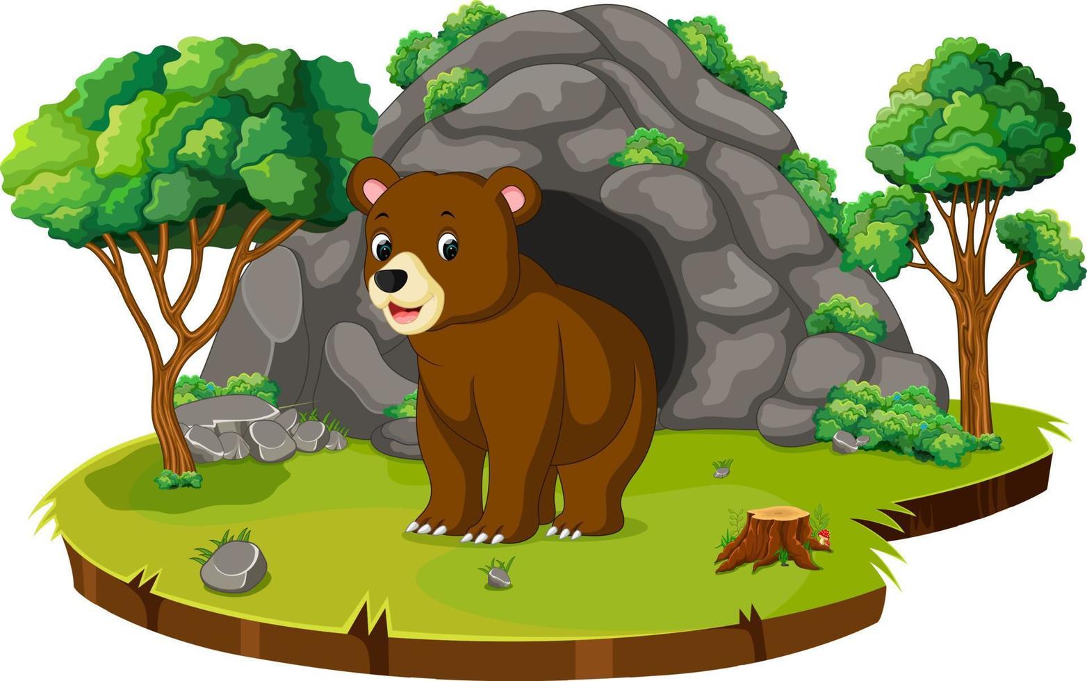 björn framför grottan vektor