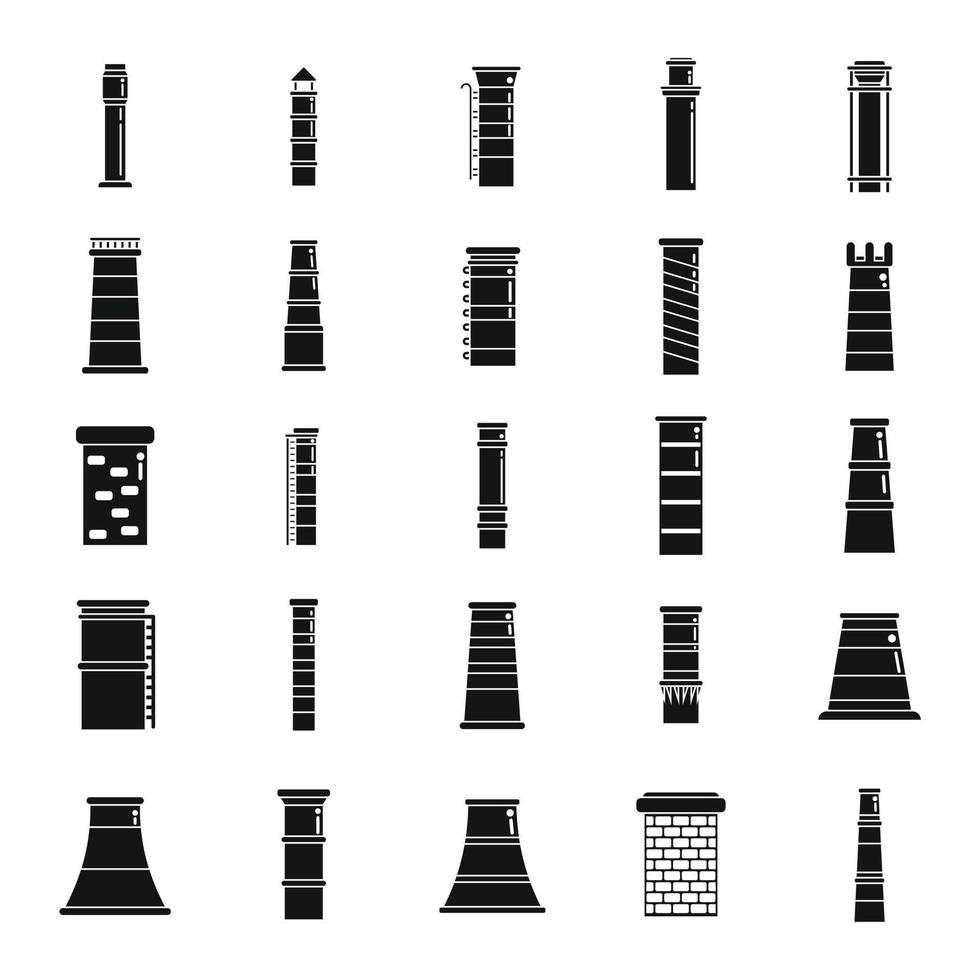 Schornsteinsymbole setzen einfachen Vektor. Dach fegen vektor