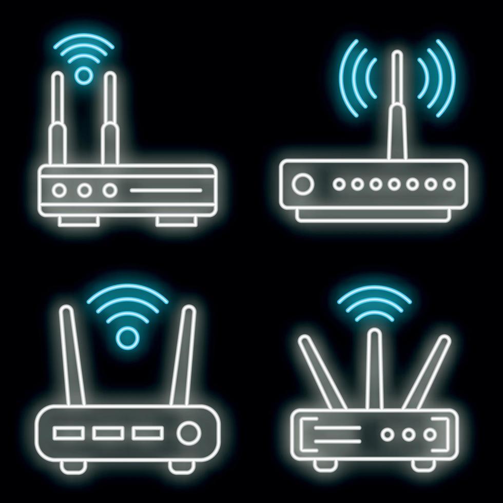 router ikoner som vektor neon