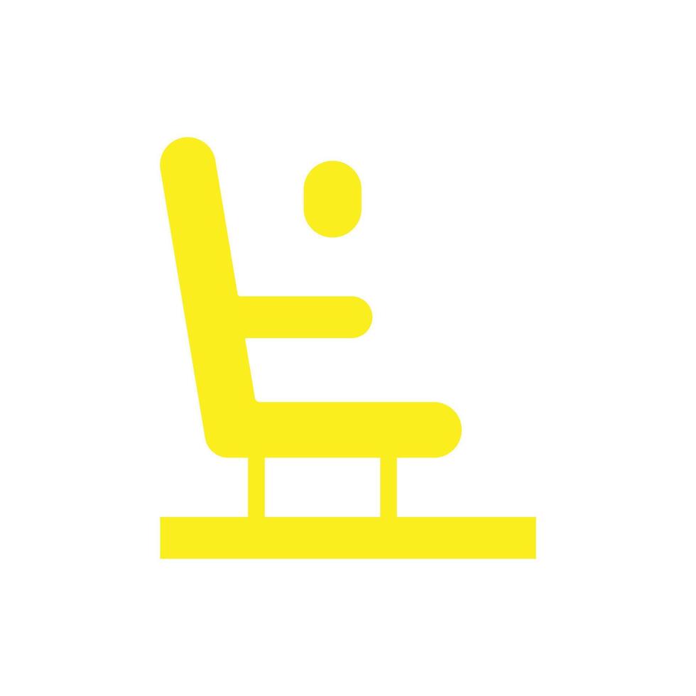 eps10 gelbes Vektor-Flugzeugsitz-Symbol oder Logo im einfachen, flachen, trendigen modernen Stil isoliert auf weißem Hintergrund vektor