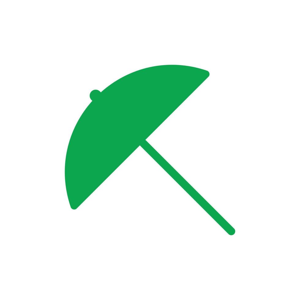 eps10 grön vektor paraplyikon eller logotyp i enkel platt trendig modern stil isolerad på vit bakgrund