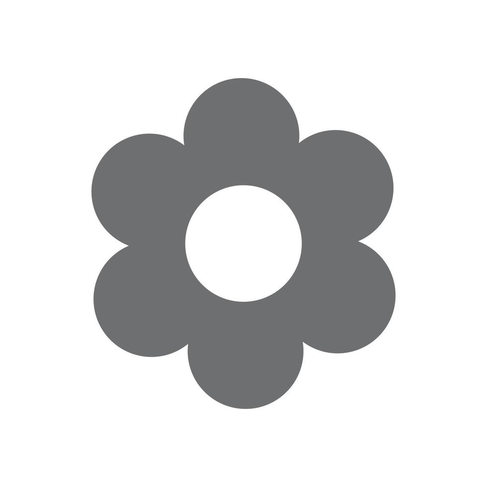 eps10 graue Vektorblume festes Symbol oder Logo im einfachen, flachen, trendigen modernen Stil isoliert auf weißem Hintergrund vektor