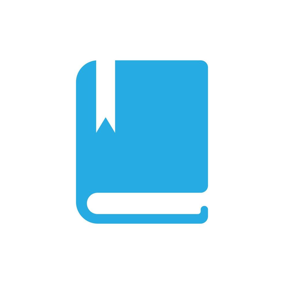 eps10 blå vektor bok eller dagbok solid ikon i enkel platt trendig modern stil isolerad på vit bakgrund