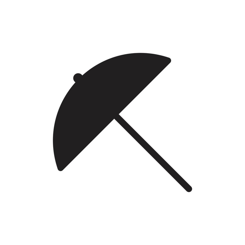 eps10 schwarzes Vektor-Regenschirm-Symbol oder Logo im einfachen, flachen, trendigen, modernen Stil isoliert auf weißem Hintergrund vektor