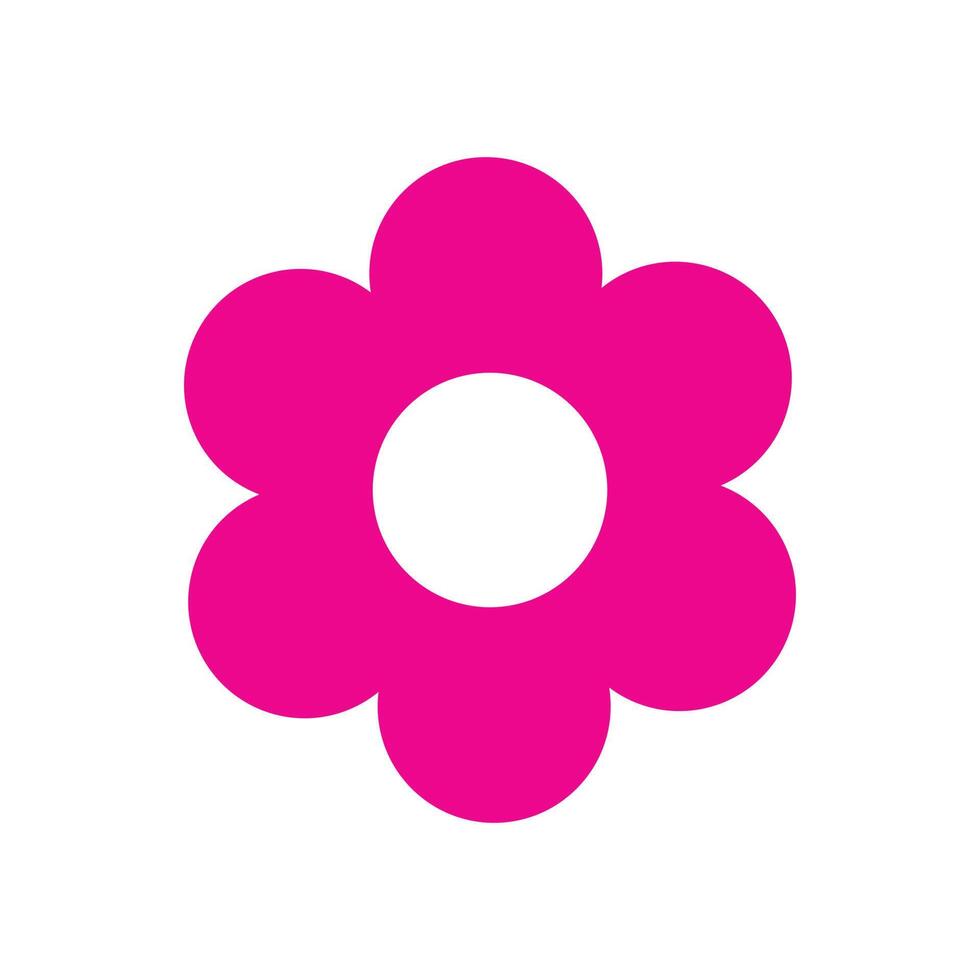 eps10 rosa vektor blomma solid ikon eller logotyp i enkel platt trendig modern stil isolerad på vit bakgrund