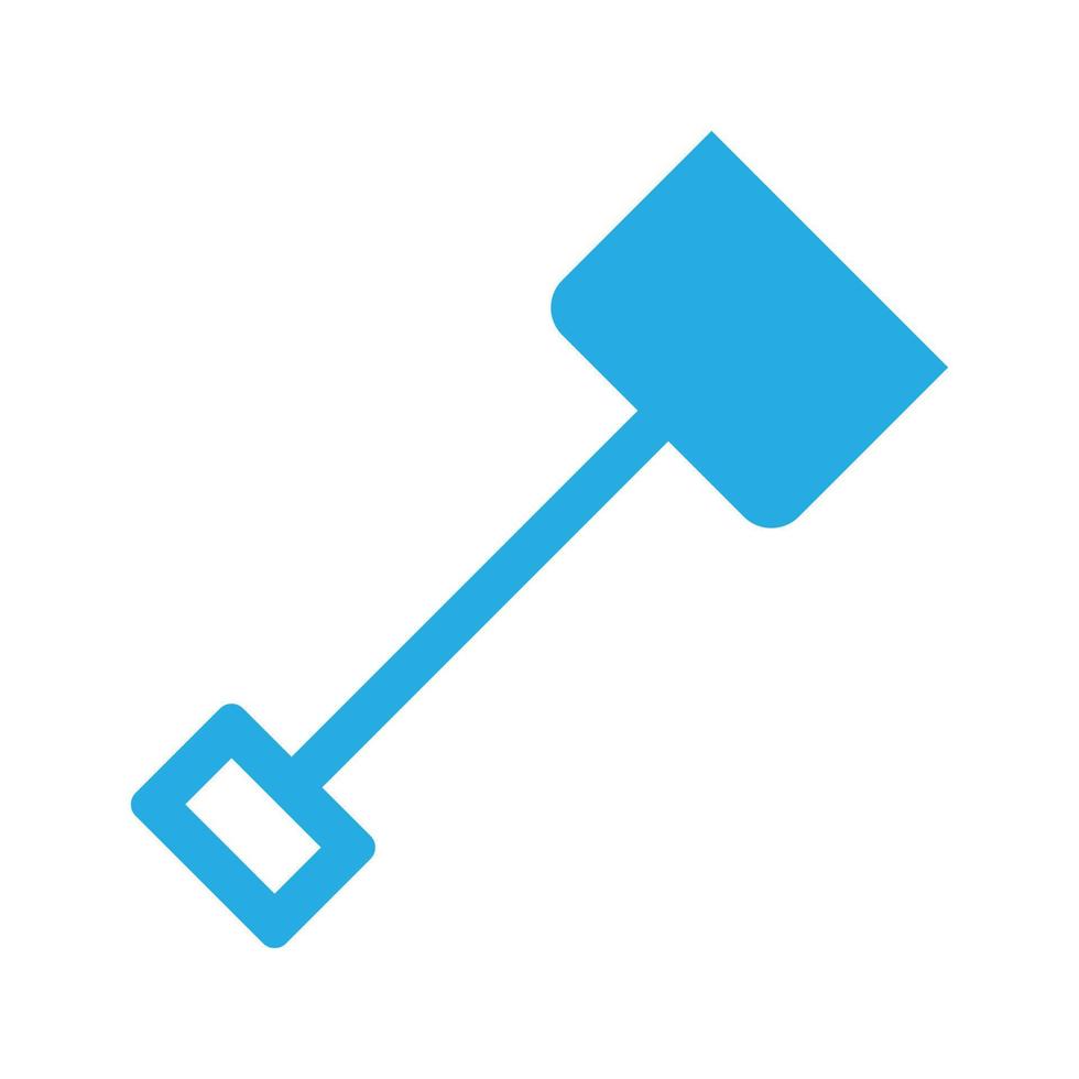 eps10 blaues Vektor-Strandschaufel-Symbol oder Logo im einfachen, flachen, trendigen, modernen Stil isoliert auf weißem Hintergrund vektor