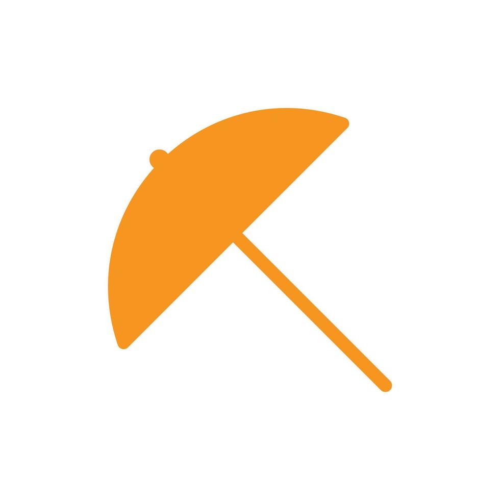 eps10 orangefarbenes Vektor-Regenschirm-Symbol oder Logo im einfachen, flachen, trendigen, modernen Stil isoliert auf weißem Hintergrund vektor