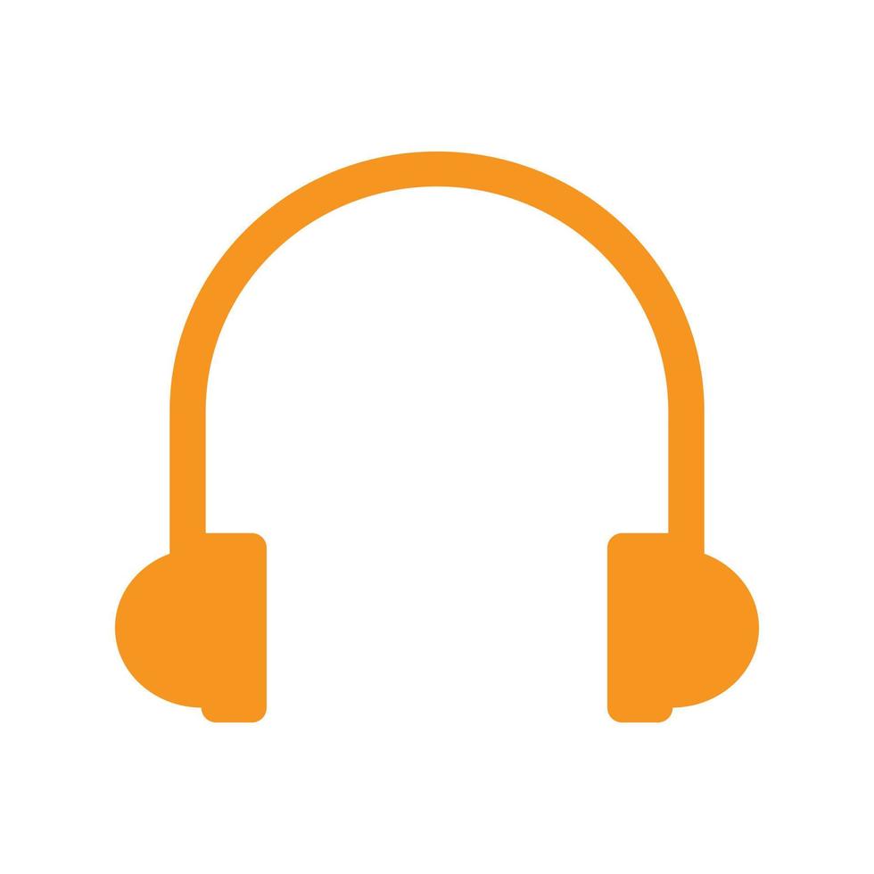 eps10 orange Vektorkopfhörer oder Kopfhörer-Symbol im einfachen, flachen, trendigen modernen Stil isoliert auf weißem Hintergrund vektor