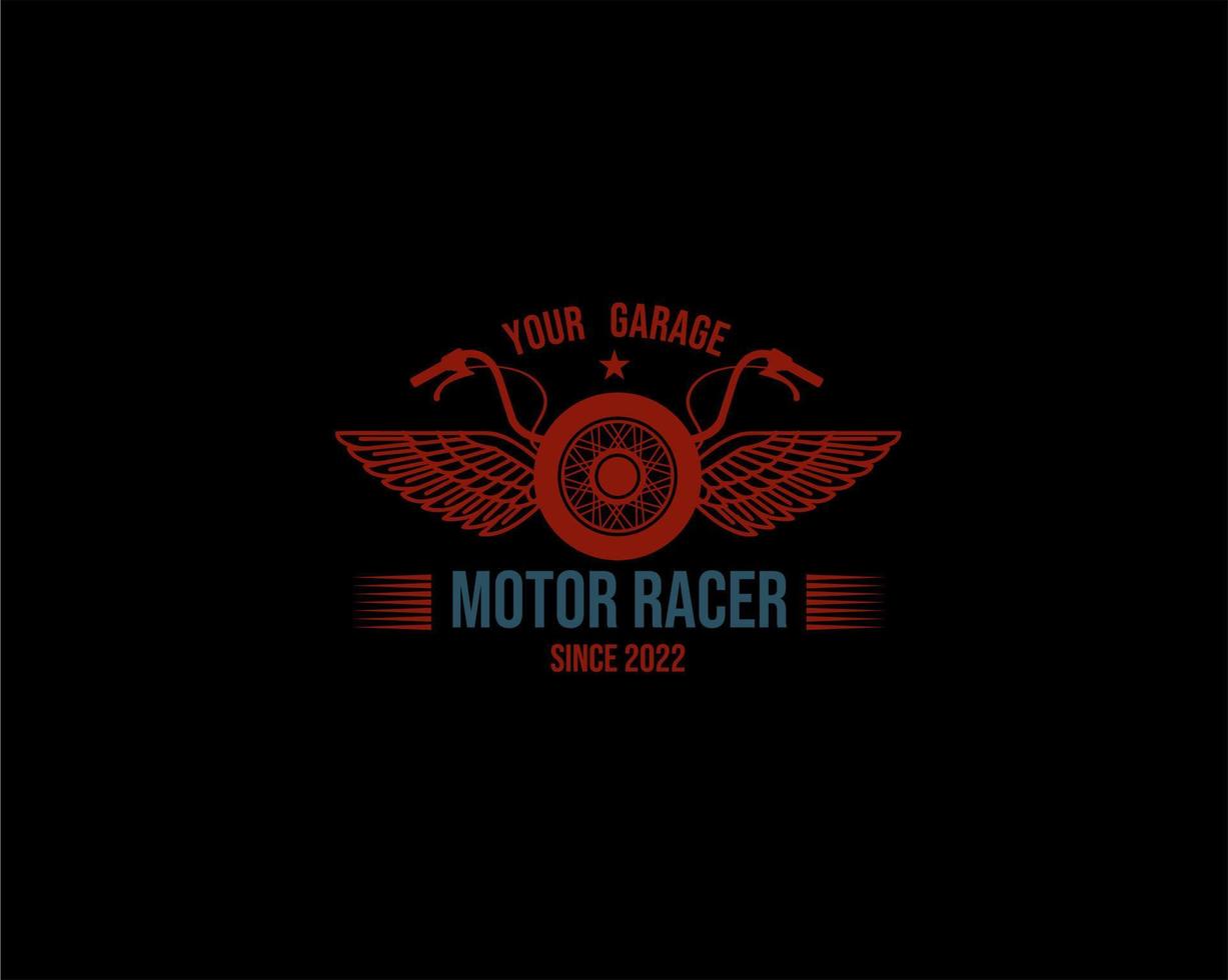 garage motorcykel logotyp ikonbild vektor