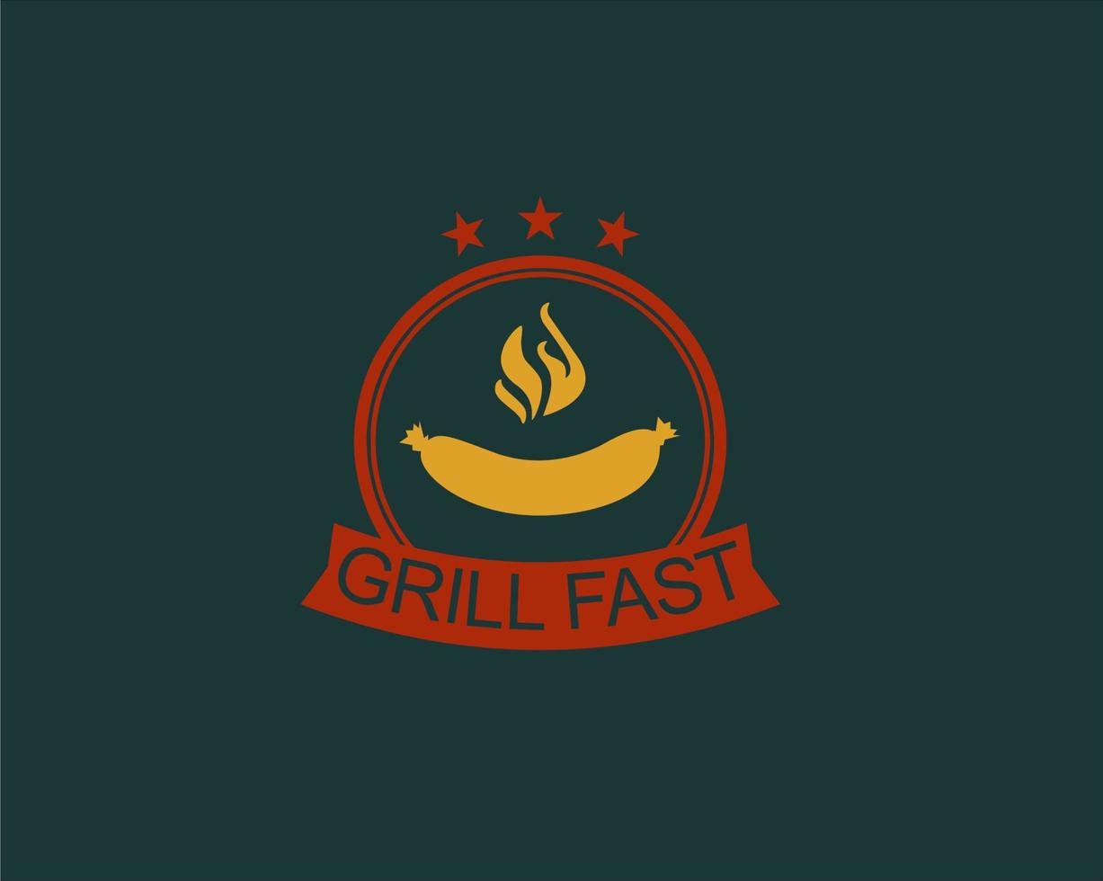 grill symbol vektor logotyp design för restaurang