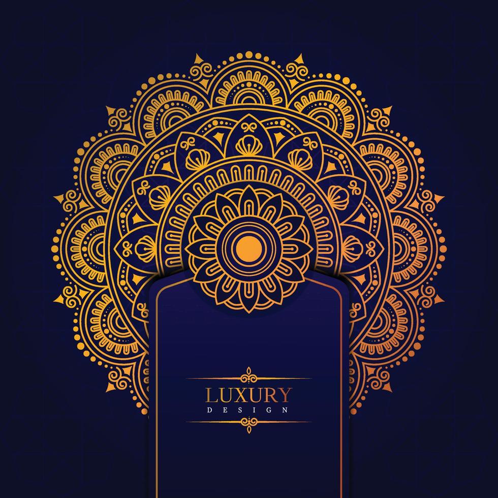 Luxuriöser goldener königlicher Mandala-Designvektor für Hintergrund, Henna, Mahanadi, Tätowierung, Islam, Ornament, Festival, Alpona vektor