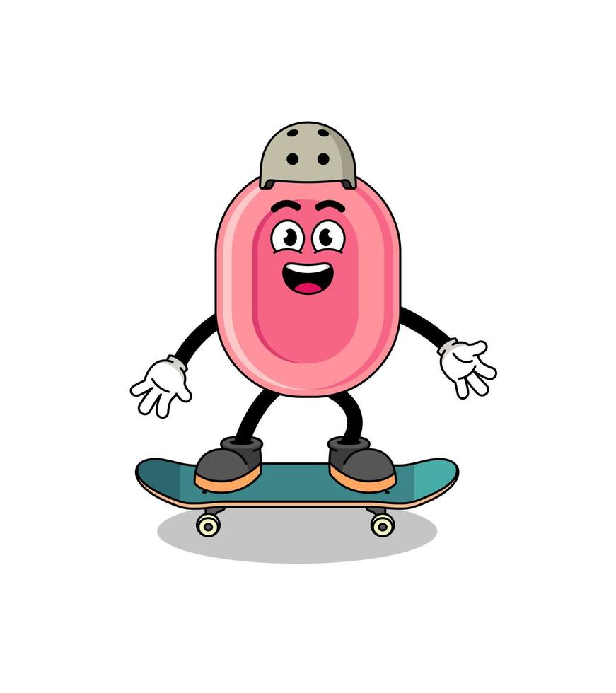 tvål maskot spelar en skateboard vektor