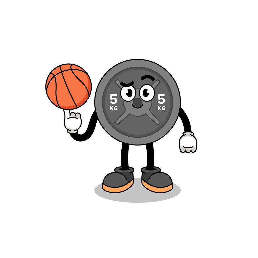 skivstång tallrik illustration som en basketspelare vektor