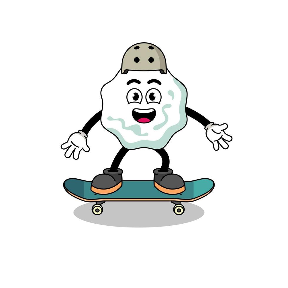tuggummi maskot spelar en skateboard vektor