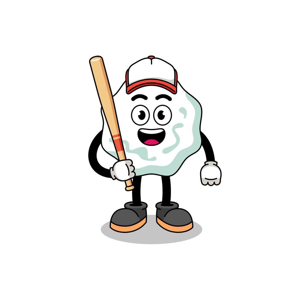 Kaugummi-Maskottchen-Cartoon als Baseballspieler vektor
