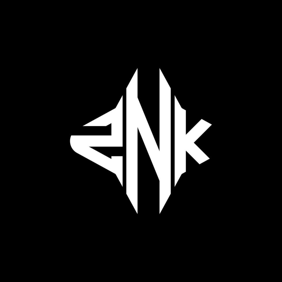 znk letter logotyp kreativ design med vektorgrafik vektor