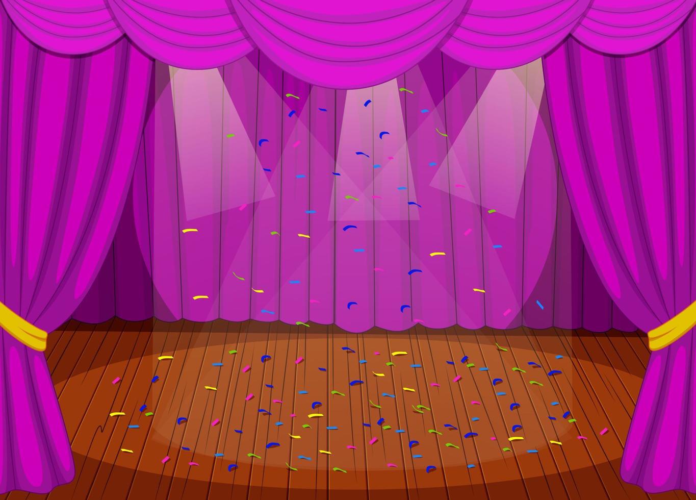 Bühne mit lila Vorhängen vektor