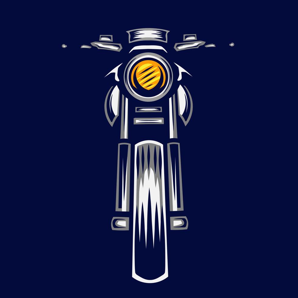 vintage motorcykel cykel linje. popkonstlogotyp. färgglad design med mörk bakgrund. abstrakt vektorillustration. isolerad svart bakgrund för t-shirt, affisch, kläder, merch, kläder, badge design vektor