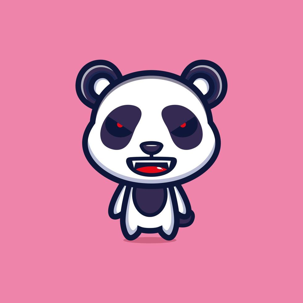 böser panda maskottchen zeichentrickfigur design premium vektor
