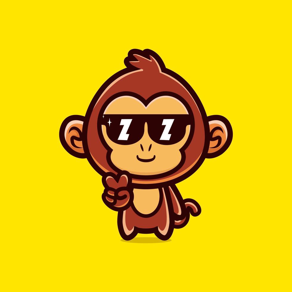 süßer Affe im coolen Stil mit Brille vektor