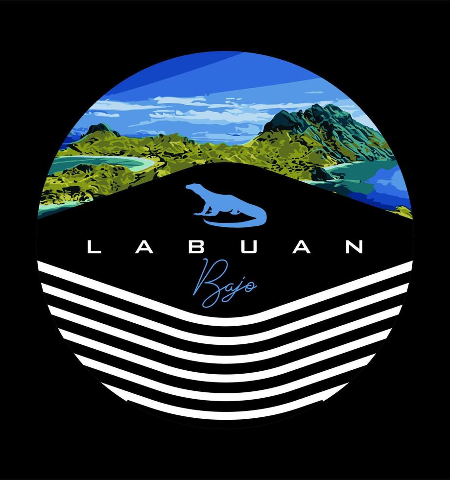 Blick auf Labuan Bajo und Komodo vektor